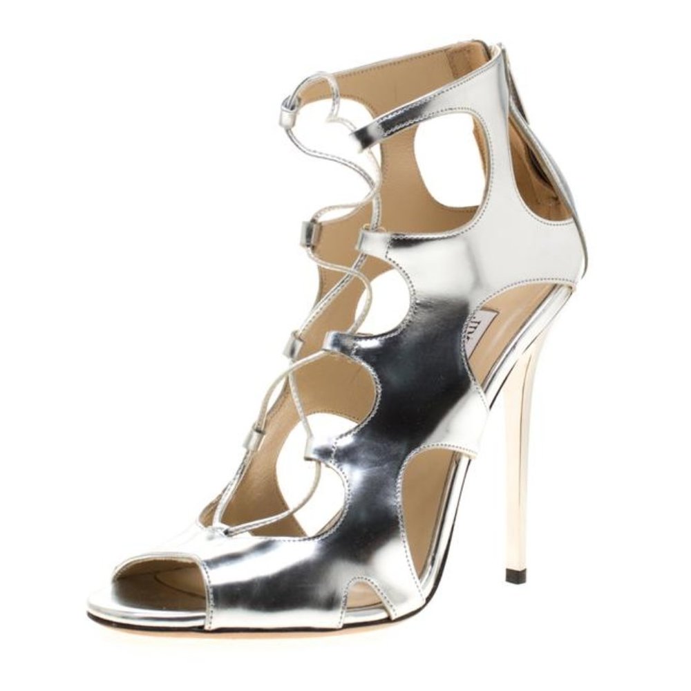 Jimmy Choo Lance 115 metallic leather sandals